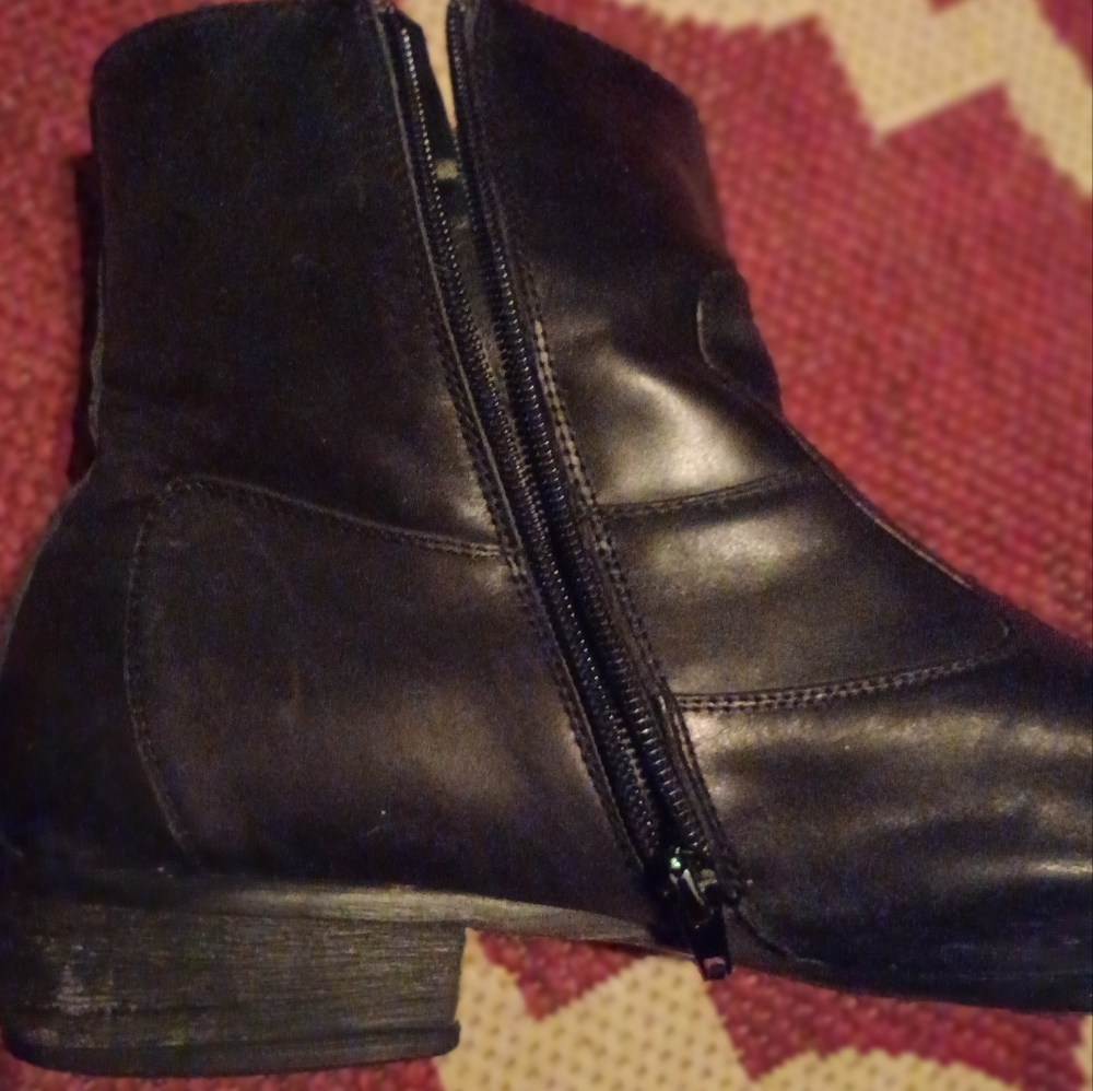 Aldo Black Leather Zip Up Boots Size 45 (M 11)